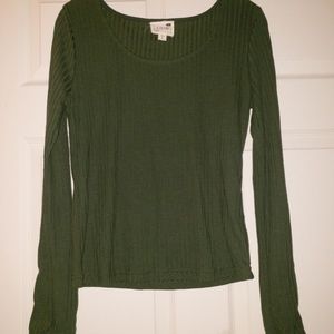 LA Hearts Long Crossed sleeved green top